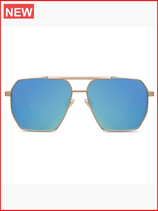 Retro Oversized Square Polarized Sunglasses Metal Frame Vintage Classic main image 5